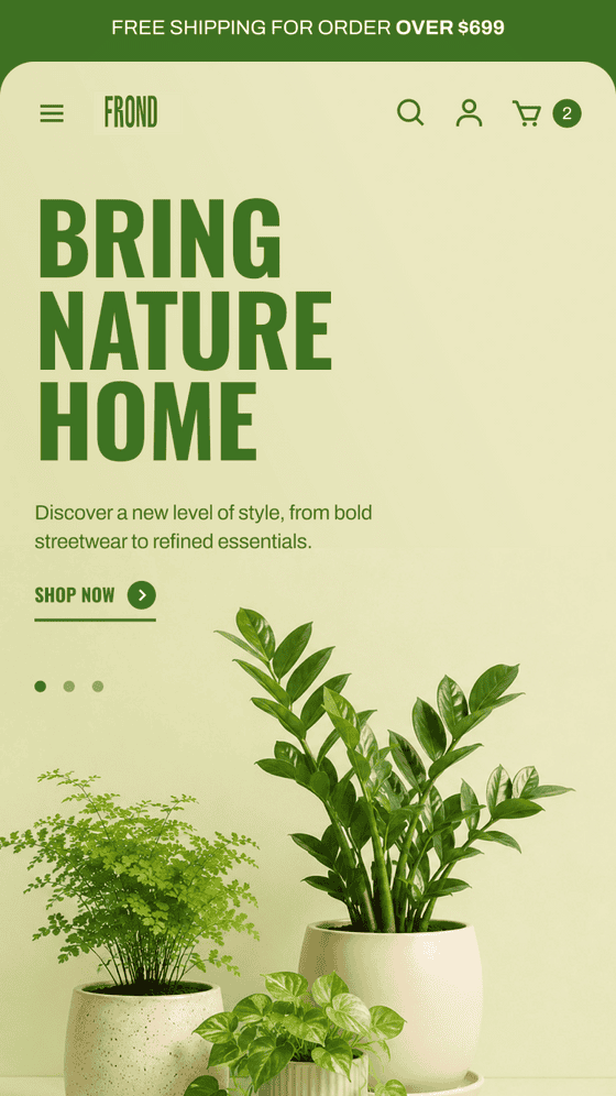 Frond Shopify theme preset preview